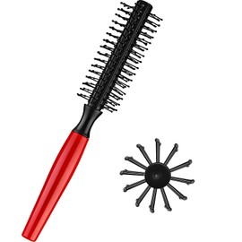 Boao Round Hair Brush 8 Row Quiff Roller Brush for Men 7.95 Non-Slip Circle Hairbrush Mini Anti-static Hairbrush RPM Small Quiff Roller for Blow Drying