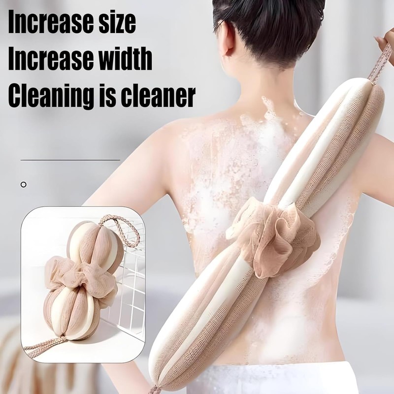 LHLZNB 3Pcs Bath Shower Loofah Sponge,Long Stretch Back Sponge Exfoliating