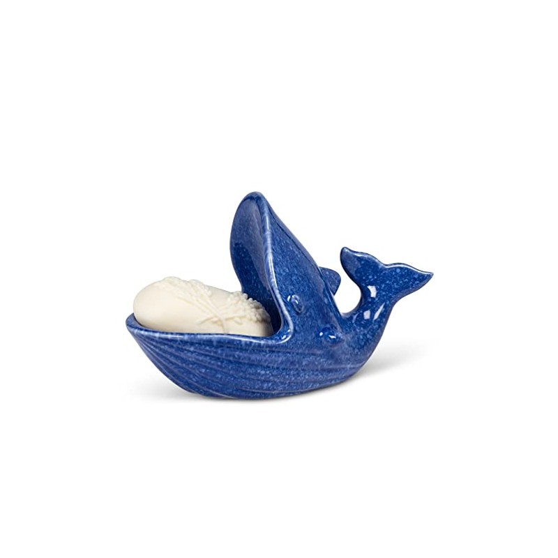 Abbott Collection 27-MOBY-131 Ceramic Whale with Open Mouth Bathroom Soap