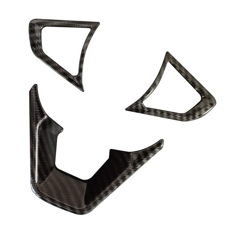 ruihe 3PCS Carbon Fiber Folor Steering Wheel Cover Fit for