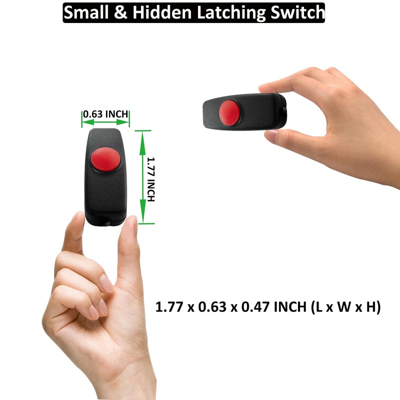 12V Inline Mini ON Off Push Button Switch, Small Latching