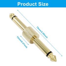 Moicstiy 4 Pack Guitar Pedal Coupler, 1/4 Inch Male Connector Couplers Straight Type for Guitar Effects PedalBoard (Gold)