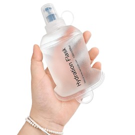 GYGYL 150ml Soft Flask, TPU Collapsible Soft Water Bottle for Hydration Pack, Running Vest, Leak-Proof Folding Water Bottle for Hiking Cycling Climbing Jogging-White