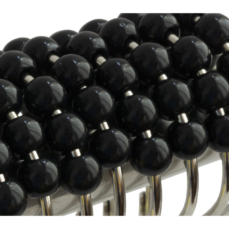 Shower Curtain Hooks Rings Stainless Steel Shower Hooks Black Acrylic