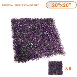 TANG Artificial Peanut Leaf Grass Fence Privacy Screen Evergreen Hedge Panels Fake Plant Wall 20"x20" inch (8pcs)