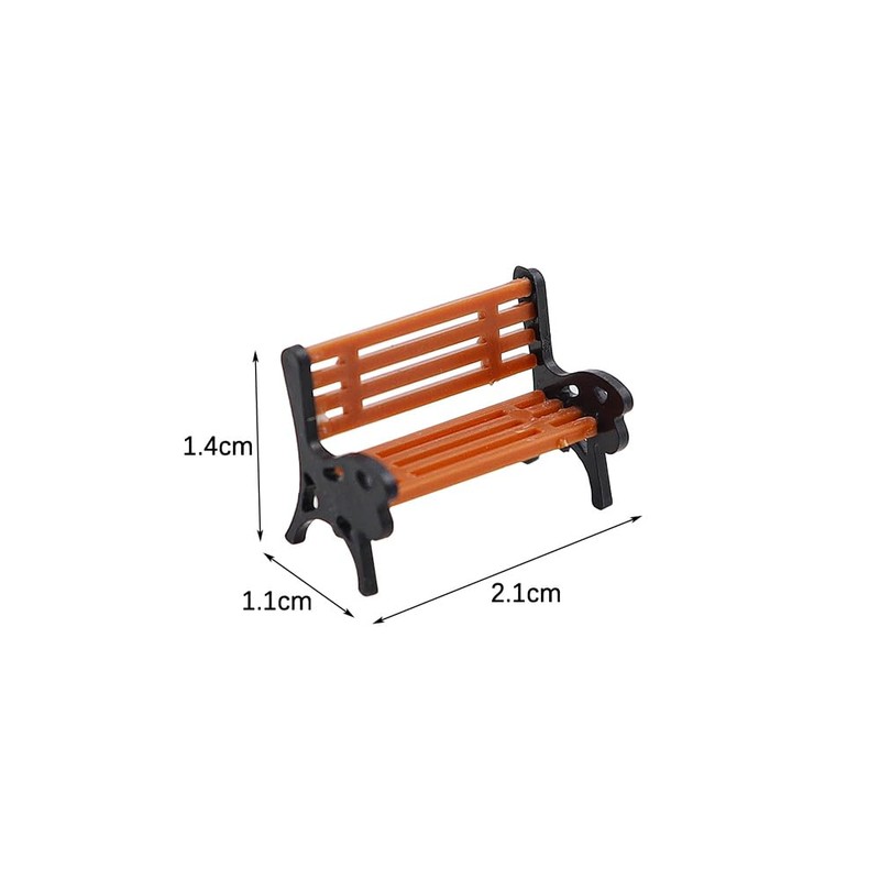 Hsthe Sea 10pcs Painted Model Patio Bench Miniature Building Train