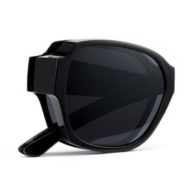 Cyxus Sunglasses Men Women Foldable Fashion Polarised Sunglasses UV 400 for Driving Fishing Travel P1127, black