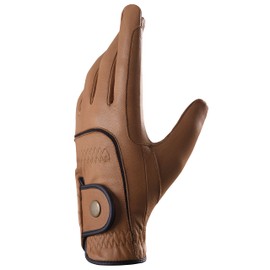 AFE Genuine Leather Horse Riding Gloves Ladies Dublin Track Gloves Leather Equestrian (Brown, Large)