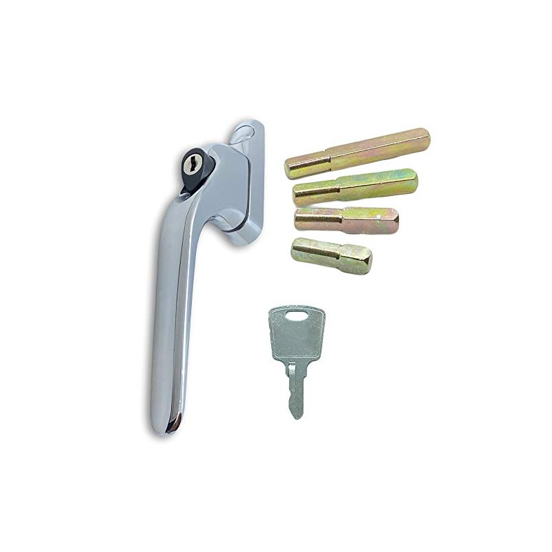 Chrome UPVC Universal Inline Window Handle Double Glazing Espag Lock