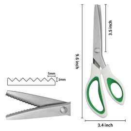 Fri4Free Pinking Shears, 9" Zig Zag Craft Scissors Decorative Edge, Pinking Shears for Fabric Cutting, Professional Dressmaking Sharp Comfort Grips Scrapbook Fabric Sewing Scissors