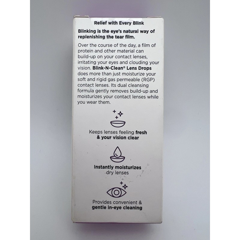 Blink N-Clean Dry Contacts Lens Drops For Soft & RGP