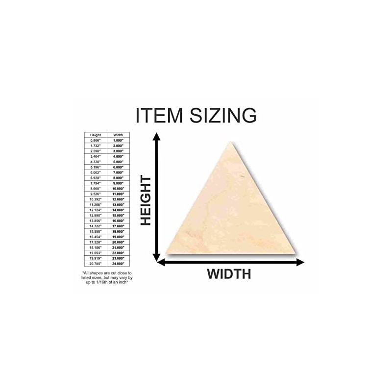 Unfinished Wood Triangle Shape Craft up to 46" DIY 4"