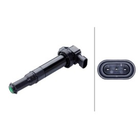 HELLA 5DA 358 168-141 Ignition Coil - 14 V - 3-Pin Plug - Screwed