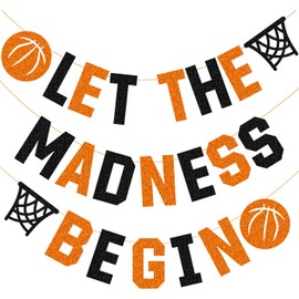 Basketball Party Decorations Let The Madness Begin Banner Black Orange Glitter Basketball Theme Banner Madness Basketball Party Decorations Basketball Theme Party Supplies