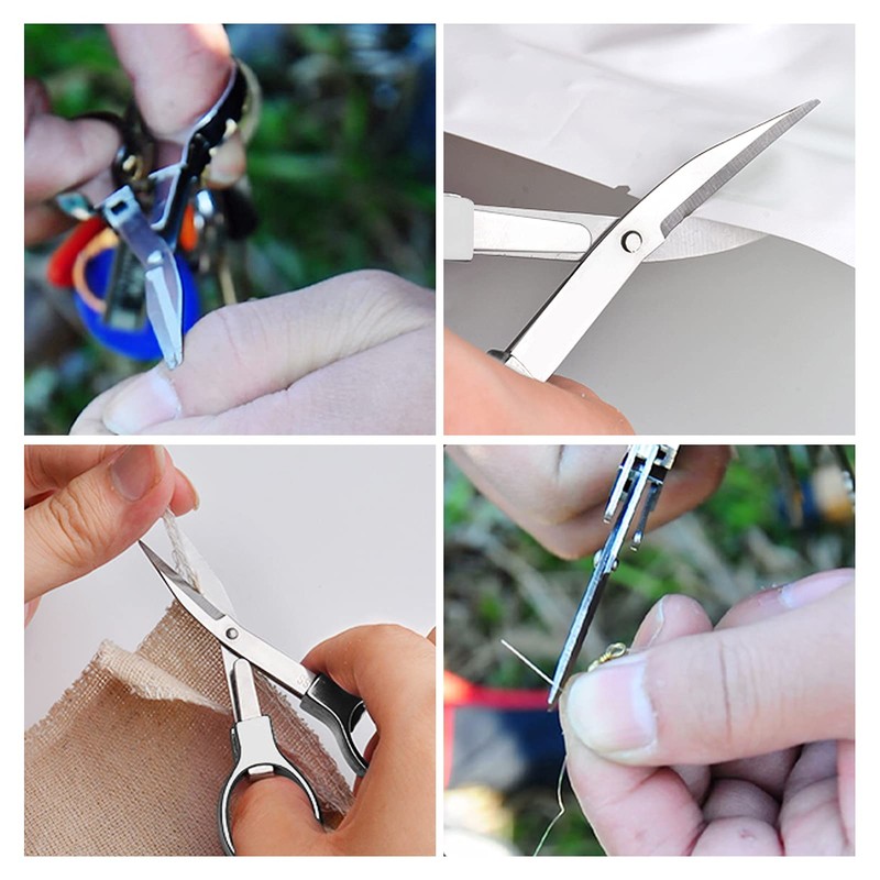 Folding Scissors 2 PCS Portable Keychain Travel Retractable Knife, Secure