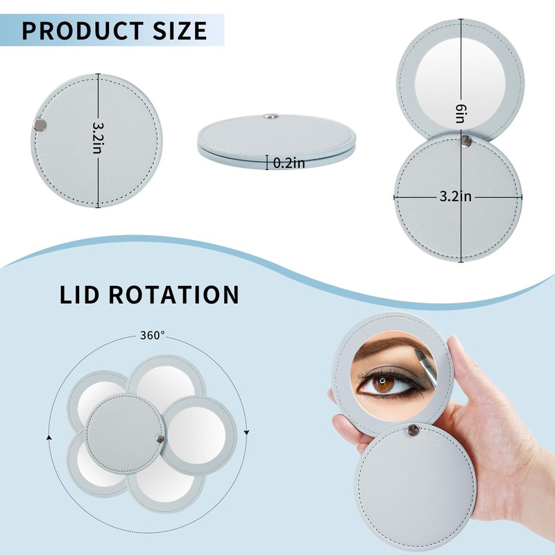 RBBMMH - Espejo de maquillaje de viaje de 3 piezas