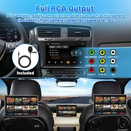 Hikity 3.5 mm 20 Pin Male to 9 RCA Male Stereo Audio Video AUX Cable Composite & Audio Cable for Car Radio + Mic