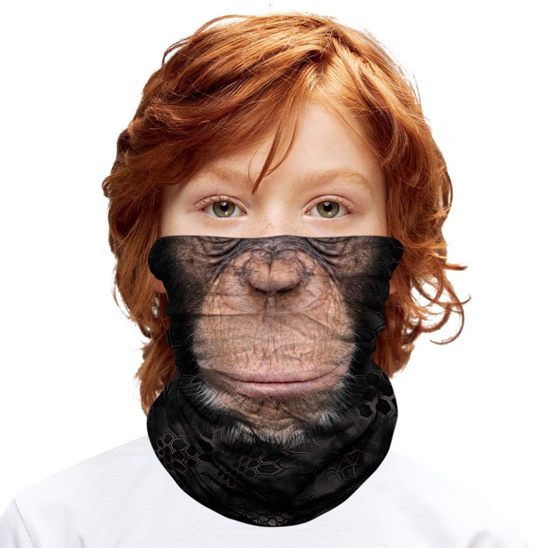 ShopINess Multifunctional tube scarf for children (6-14 years) - chimpanzee
