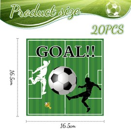 GlamRays Football Napkins Pack of 20 - Birthday Football Decoration for Children (33 x 33 cm)