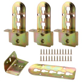 ZMDMAH Set of 4 Bed Connectors Bed Angle 4 Locking Levels Height Adjustable with 24 Pieces Screws Mattress Connector for Middle Beam and Slatted Frame Holder Metal Height: 140 mm