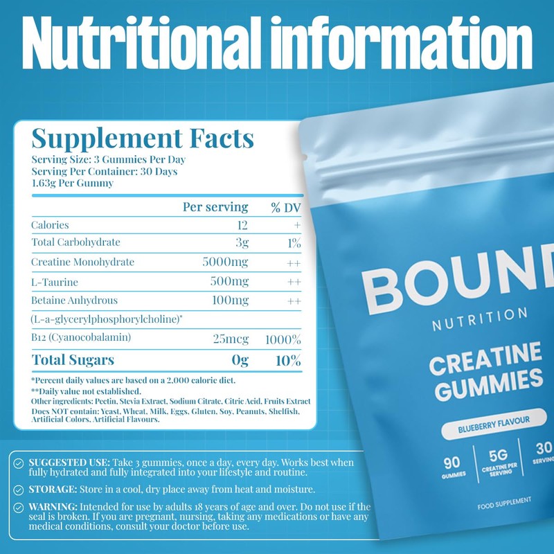 Creatine Gummies 5000mg 90 Gummies Muscle Growth/Recovery Supplements for Women