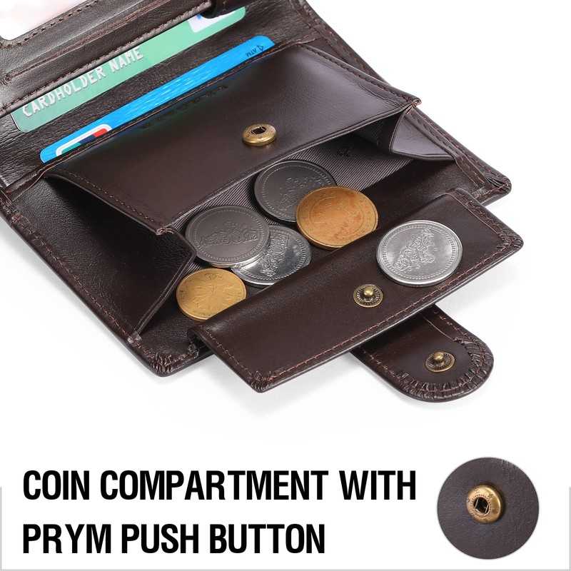 SENDEFN Men's Wallets Multifunctional RFID Blocking Leather Wallet Credit Card