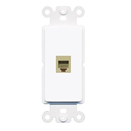 RiteAV - Rj11-12 Phone Port Wall Plate Decorative (Rocker) White