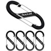 ALPLAKE ® - Pack of 4 Material Carabiners, Double Carabiner,