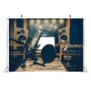 CORFOTO 7x5ft Fabric Microphone Backdrop Photography Professional Condenser Studio Microphone