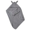 VERTBAUDET Hooded Bath Towel + Glove Organic Cotton Charcoal Grey