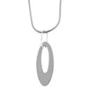 Sterling Silver Polished Flat Oval Pendant Necklace (16 inch)