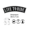 Live to Ride Embroidered Iron on Sew on Patch |