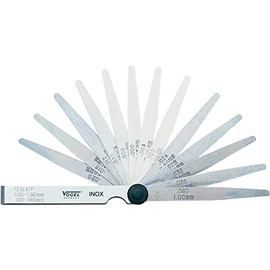 Vogel Germany 411005 Feeler Gauge Set (13 Sheets, Measuring Range: 0.05 - 1.00 mm, Hardened Spring Steel, Conical Leaf Shape, 100 mm Long)