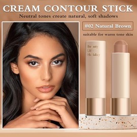 Barra bronceadora en crema de tonos cálidos, barra de contorno de crema mezclable y mate para un aspecto natural, fácil de esculpir, maquillaje de con