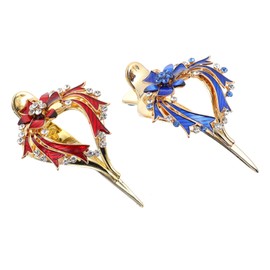 TOVINANNA Stunning Xmas Diamond Hair Clips Pair of Hair Barrettes for Festive Look