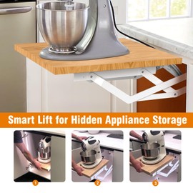 Zipcase Kitchen Appliance Lift，Mixer Lift for Cabinet with Soft-Close Holds Up to 45 lbs, Minimum Applicable Cabinet Size 20"H * 13"W*15"D