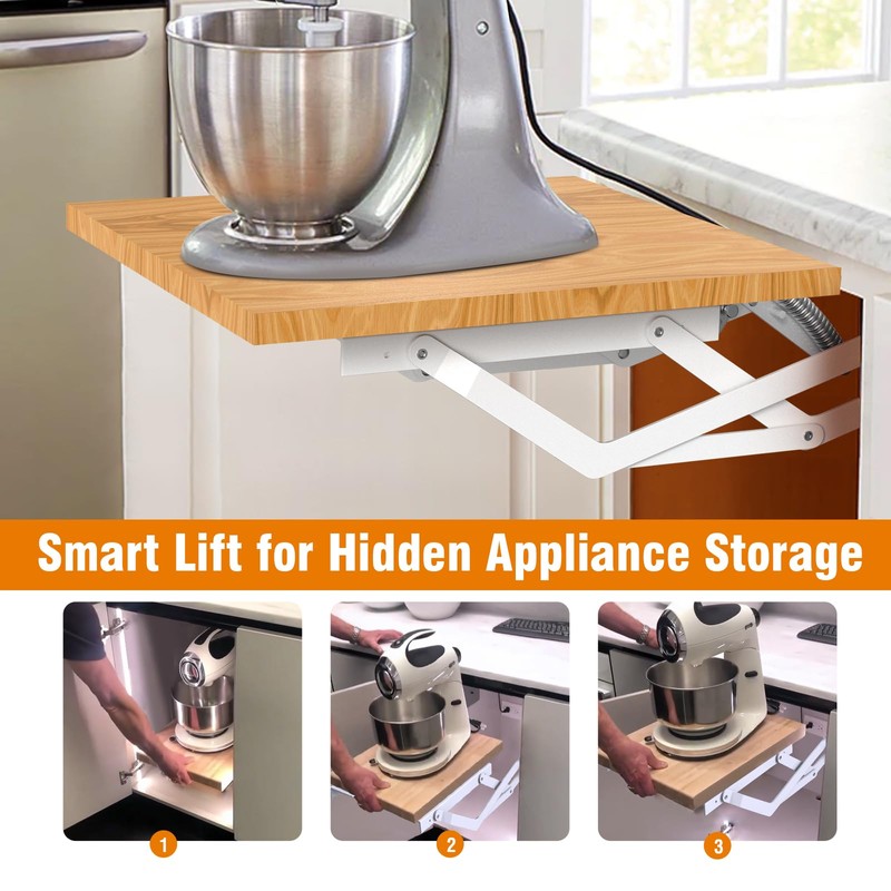 Zipcase Kitchen Appliance Lift，Mixer Lift for Cabinet with Soft-Close Holds