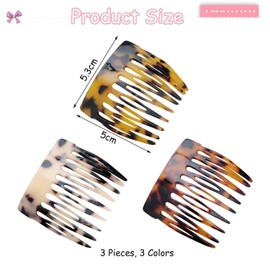 3 Pieces Mini Hair Comb Leopard Comb Plastic Comb Portable Comb Hair Styling Tool