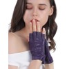 GSG Women Fingerless Driving Gloves Geniune Leather Biker Gloves Unlined