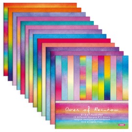 GLKTOPO Colors Mixture Scrapbook Paper Pad 6" x 6" Single-Sided Cardstock Patterned for Collection Holiday Crafts Paper Pack Frame Background Journaling Planner DIY Origami Decor-24 Sheets (A-Style)