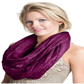CJ Apparel Purple Mobius Infinity Scarf Snood Cowl Tube Round Circle Eternity Shawl Seconds NEW(Size: One Size)