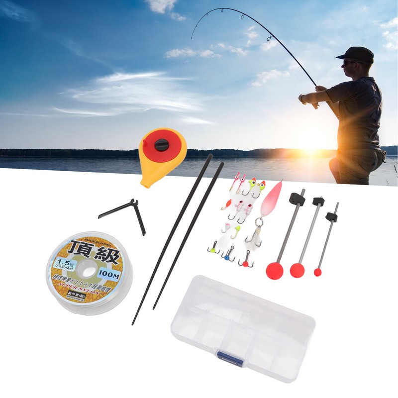 Winter Fishing Set High Strength with Plastic Box Ice Fishing