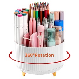 360° Rotating Desk Pencil Holder with 5 Compartments