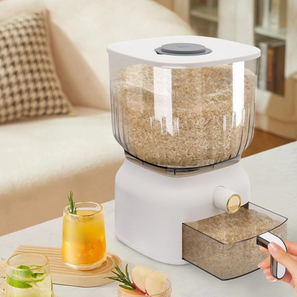 TBvechi 22lbs Square Rice Dispenser Grain Container Kitchen Organizer With