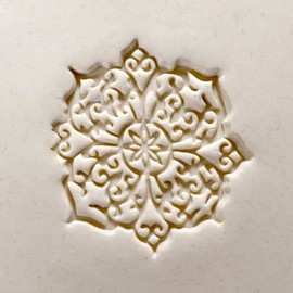 MKM Pottery Tools “Stamps 4 Clay” Extra Large Round Decorative Stamp for Clay (Scxl-010 Doily)