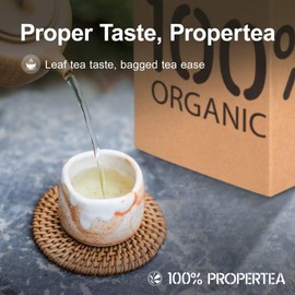 100% Propertea Organic Deep Green Tea, Individually Wrapped, Natural Pure Green Tea 100 Tea Bags Box（5.29 ounce）