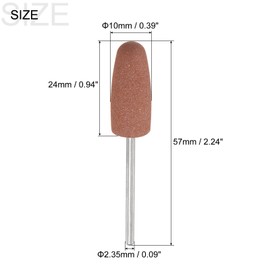 sourcing map Pack of 12 80 Grit Whetstone 2/5 Inch Shank 1/9 Inch Diameter Round Stones Grinding and Polishing Heads for Deburring Buffing