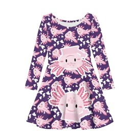 Beauty Collector Cute Pink Axolotl Swing Dress for Girls 13-14Y Funny Dress Up Clothes for Play Costumes Holiday Princess Party Dresses
