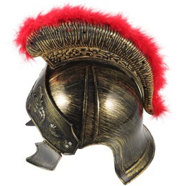 WRITWAA 1Pc Plastic Medieval Roman Knight Costume Helmet, Cosplay Party Prop Festival Party Strange Hat, Renaissance Reenactment Costume Accessories, Golden