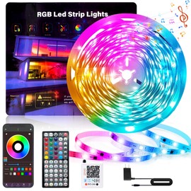 Ledagic Led Lights for Bedroom 50FT 450Leds RGB Led Strip Lights Music Sync Color Changing, Dimmable Led Light Strip with Remote App Control, Super Bright Led Tape Light Room Home Gaming Accessories